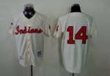 MLB Cleveland Indians #14 Cream-colored Throwback Jersey