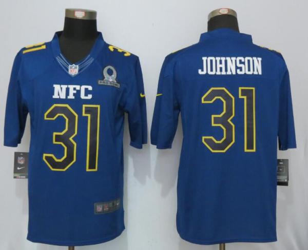 New Nike Arizona Cardinals 31 Johnson Nike Navy 2017 Pro Bowl Limited Jersey