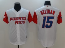 2017 World Baseball Puerto Rico #15 Beltran White Classic Jersey
