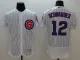 Majestic MLB Chicago Cubs #12 Schwarber Elite White Pinstripe Jerseys