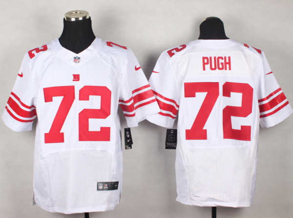 Nike New York Giants #72 Pugh White Elite Jersey