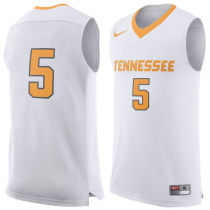 NCAA Tennessee Volunteers #5 Nike Basketball Jersey - White
