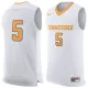 NCAA Tennessee Volunteers #5 Nike Basketball Jersey - White