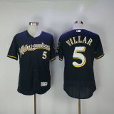 MLB Milwaukee Brewers #5 Villar Blue Elite Jersey