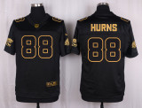 Mens Jacksonville Jaguars #88 Hurns Pro Line Black Gold Collection Jersey