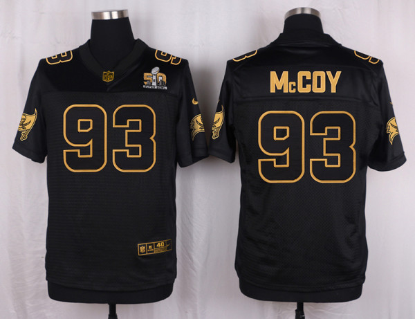 Mens Tampa Bay Buccaneers #93 McCoy Pro Line Black Gold Collection Jersey