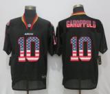 Nike San Francisco 49ers 10 Garoppolo USA Flag Fashion Black Elite Jersey