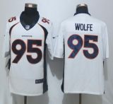 Nike Denver Broncos #95 Wolfe White Limited Jerseys