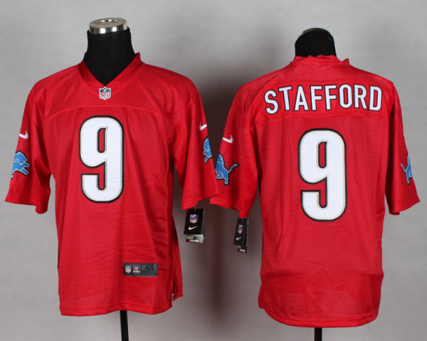 Nike Detroit Lions #9 Stafford Red QB Jerseys