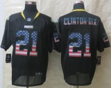 2014 New Nike Green Bay Packers 21 Clinton-Dix USA Flag Fashion Black Elite Jerseys