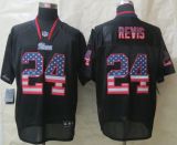 New Nike New England Patriots 24 Revis USA Flag Fashion Black Elite Jerseys