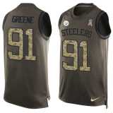 NFL Pittsburgh Steelers #91 Greene Limited Green Salute to Service Tank Top