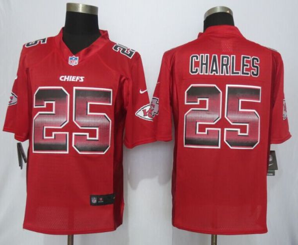 2015 New  Nike Kansas City Chiefs 25 Charles Red Strobe Limited Jersey