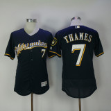 MLB Milwaukee Brewers #7 Thames White Elite  Jersey