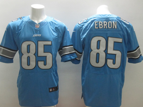 Nike Detroit Lions #85 Ebron Blue Elite Jersey