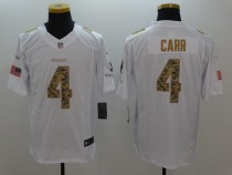 NFL Oakland Raiders #4 Carr White Salute To Service Limited Jersey