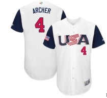2017 World Baseball USA #4 Archer White Classic Jersey