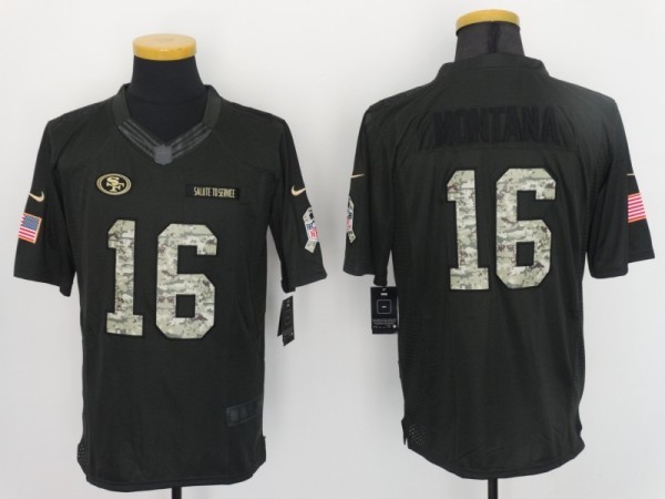 NFL San Francisco 49ers #16 Montana Salute to Service Limited Jersey