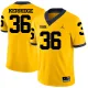 NCAA Michigan Wolverines #36 Kerridge Yellow Football Jersey