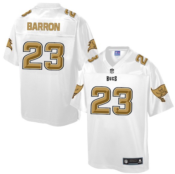 Mens NFL Tampa Bay Buccaneers #23 Barron White Gold Collection Jersey