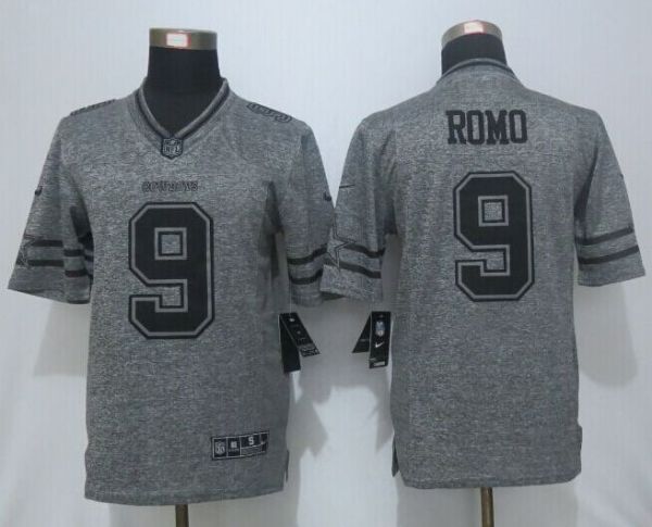 New Nike Dallas Cowboys 9 Romo Gray Mens Stitched Gridiron Gray Limited Jersey