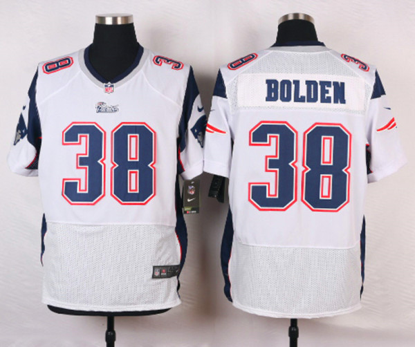 Nike New England Patriots #38 Bolden Elite White Jersey