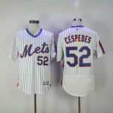 MLB New York Mets #52 Cespedes White Pullover Throwback Elite Jersey