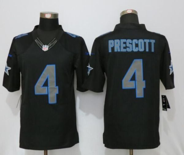 New Nike Dallas cowboys 4 Prescott Impact Limited Black Jerseys