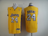 Adidas Los Angles Lakers #24 Kobe Bryant Yellow Jersey