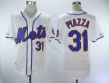 MLB New York Mets #31 Piazza White Throwback Jersey