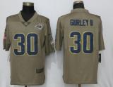 Mens Los Angeles Rams #30 Gurley II Olive Salute to Service Limited Jersey