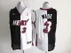 Adidas half and half Miami Heat #3 Wade black white jersey