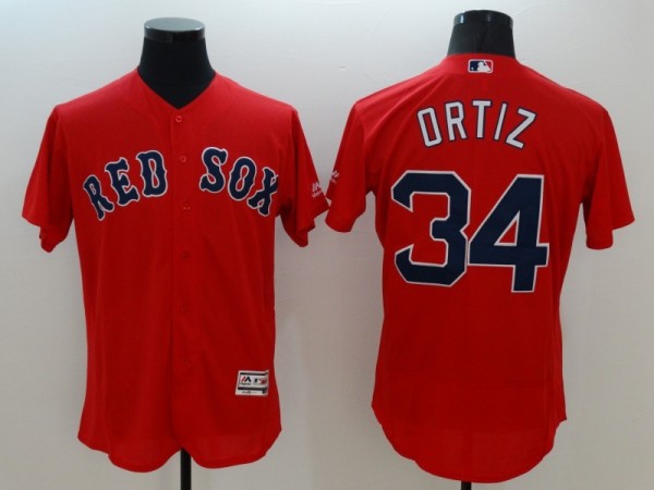 Majestic MLB Boston Red Sox #34 Ortiz Red Elite Jersey