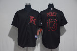 MLB Kansas City Royals #13 Perez Black Jersey