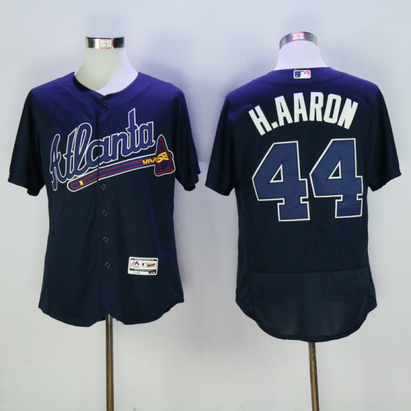 MLB Atlanta Braves #44 H.Aaron Blue Elite Jersey