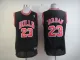 Nike Chicago Bulls #23 Jordan Black Color Red Name and Nuber Jersey