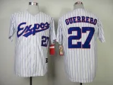 MLB Montreal Expos #27 Guerrero White Blue Pinstripe Jersey