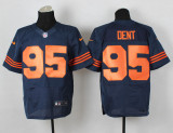 Nike Chicago Bears #95 Dent Blue Jersey with Orange Number