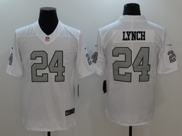 Nike Oakland Raiders #24 Marshawn Lynch White Vapor Limited Jersey