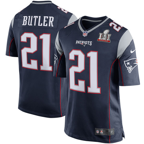 Malcolm Butler New England Patriots Nike Super Bowl LI Navy Elite Jersey