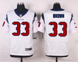 Nike Houston Texans #33 Brown White Elite Jersey