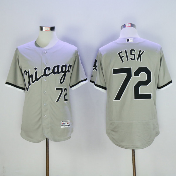 MLB Chicago White Sox #72 Fisk Grey Jersey