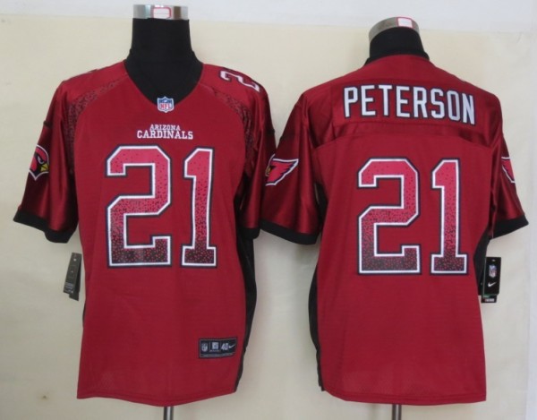 2013 NEW Nike Arizona Cardicals 21 Peterson Drift Fashion Red Elite Jerseys