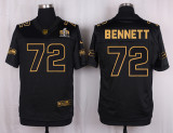 Mens Seattle Seahawks #72 Bennett Pro Line Black Gold Collection Jersey