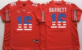 NCAA Ohio State Buckeyes #16 Barrett Red USA Flag Jersey