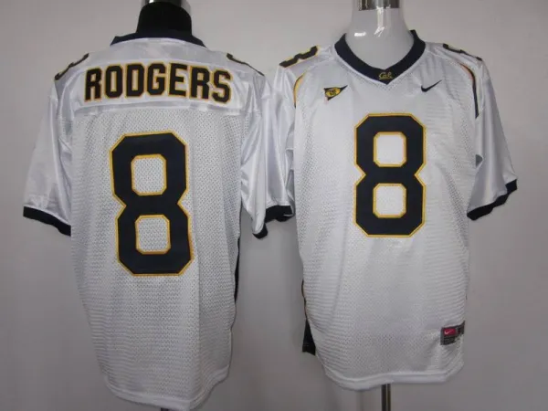 california golden bears #8 aaron rodgers white color jersey
