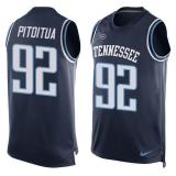 NFL Tennessee Titans #92 Pitditua Blue Limited Tank Top Jersey