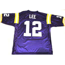 LSU Tigers#12 Jarrett Lee Purple College Football Jersey