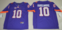 NCAA Clemson Tigers #10 Ben Boulware College Football Purple Jersey