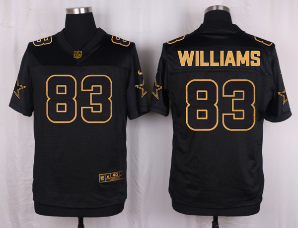 Mens Dallas Cowboys #83 Williams Pro Line Black Gold Collection Jersey